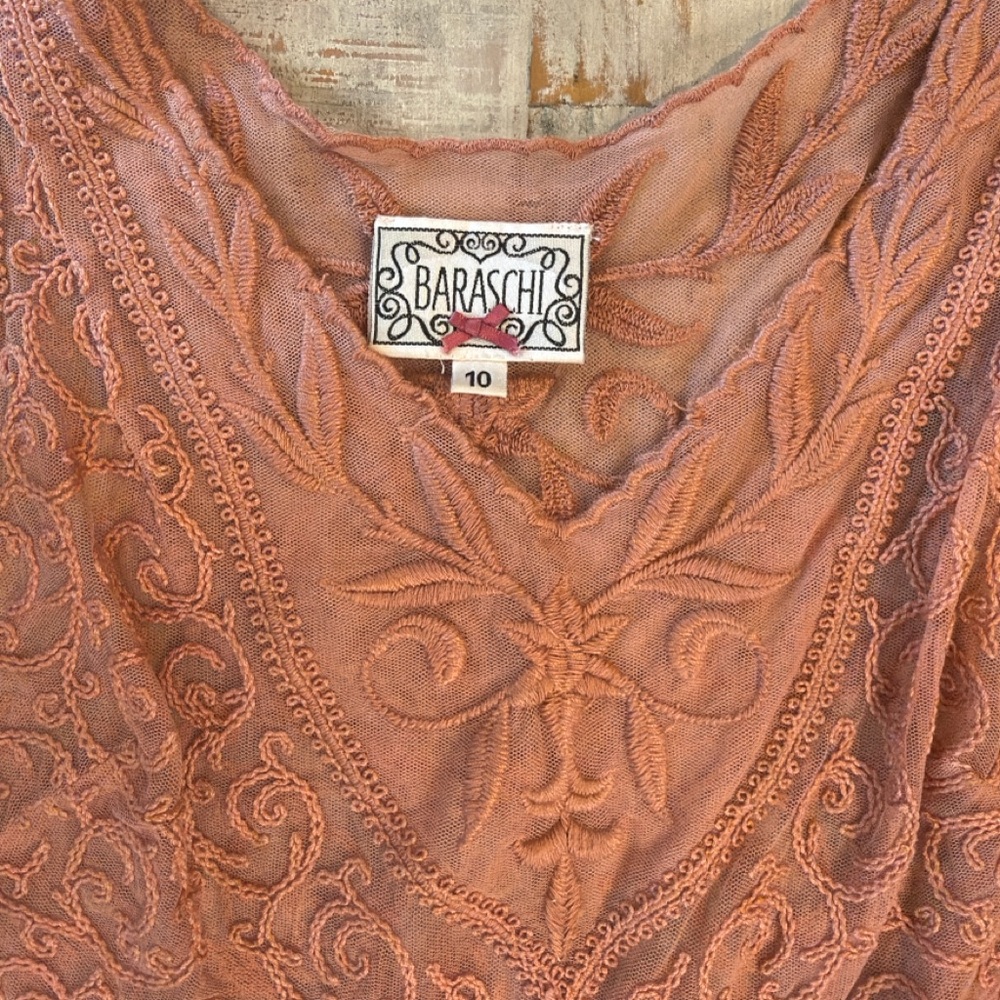 Anthropologie Baraschi Embroidered Lace Dress | Size 10 - Picture 3 of 4
